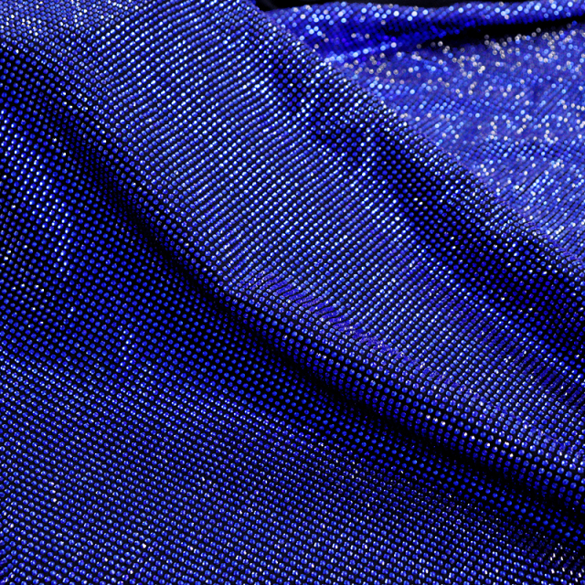 SS10 Dark Blue Crystal Satin Fabric Supplier