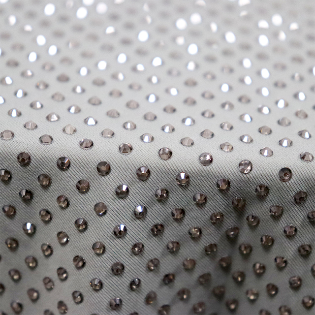 SS10 Transparent Grey Crystal Fabric Factory