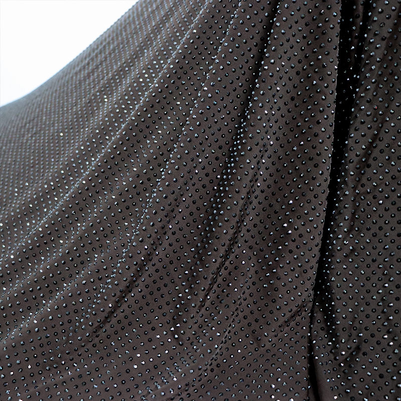 SS10 Mineral Black Rhinestone Fabric Supplier