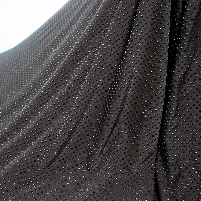 SS10 Mineral Black Rhinestone Fabric Supplier