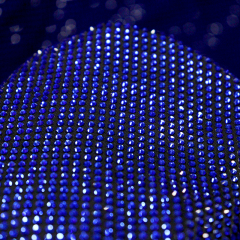 SS10 Dark Blue Crystal Satin Fabric Supplier