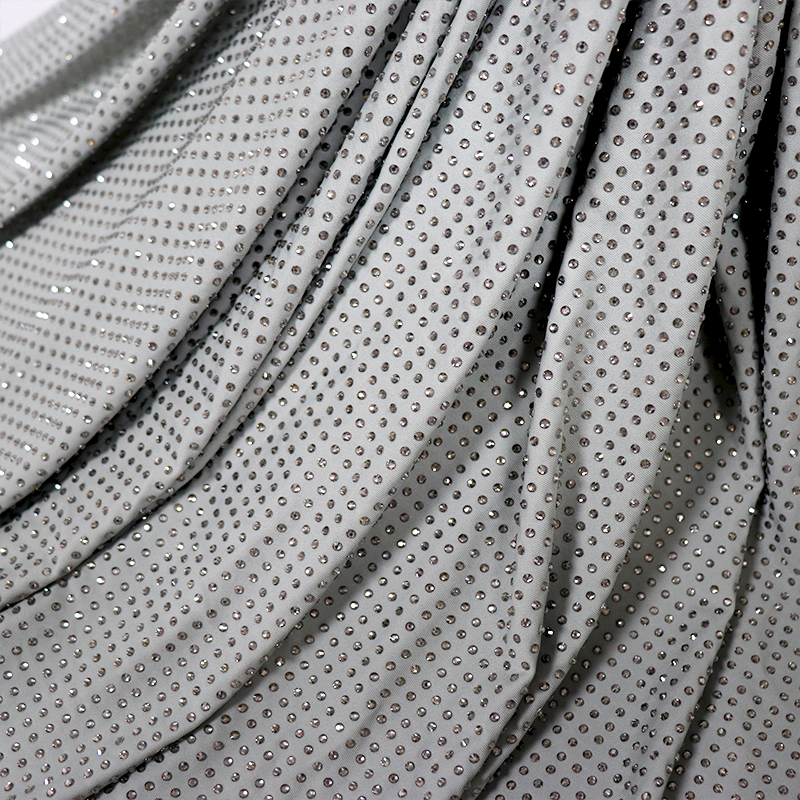 SS10 Transparent Grey Crystal Fabric Factory
