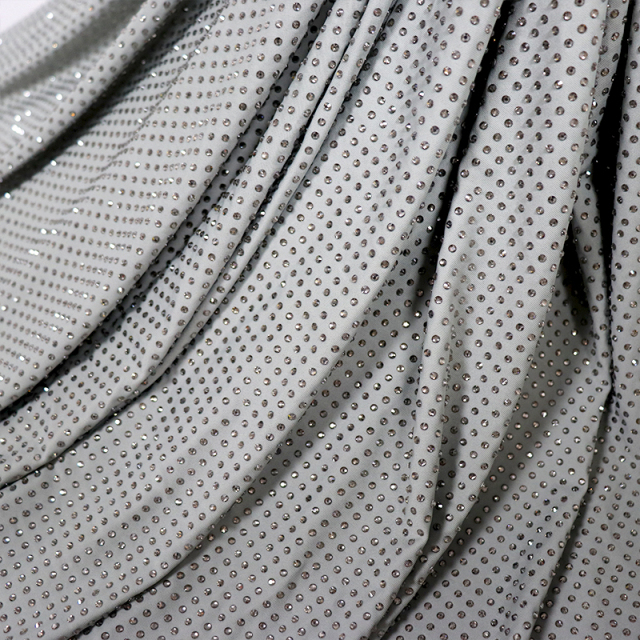 SS10 Transparent Grey Crystal Fabric Factory