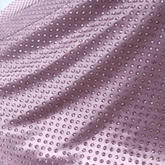 SS20 250g Light Purple Rhinestone Satin Fabric Exporter