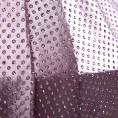 SS20 250g Light Purple Rhinestone Satin Fabric Exporter