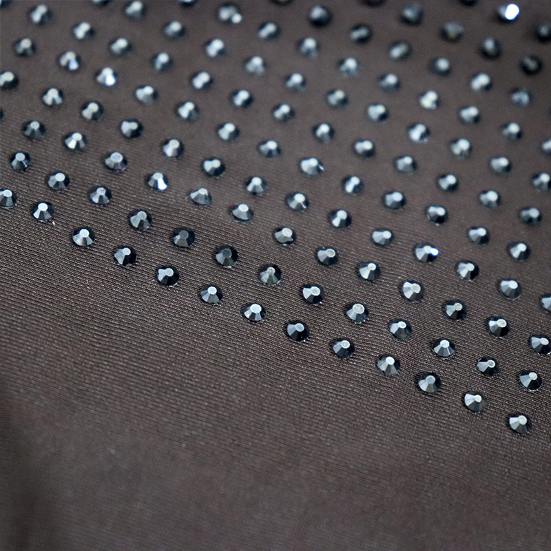 SS10 Mineral Black Rhinestone Fabric Supplier