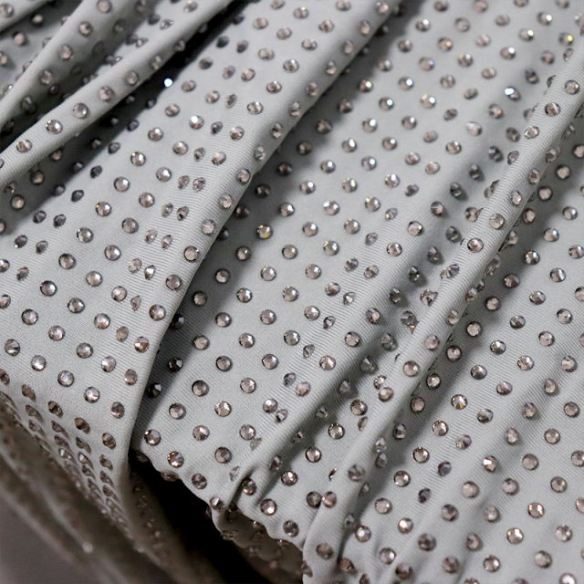 SS10 Transparent Grey Crystal Fabric Factory