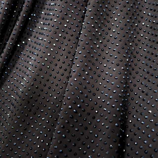 SS10 Mineral Black Rhinestone Fabric Supplier