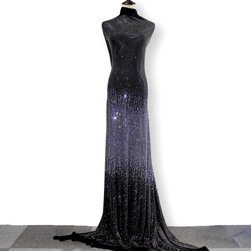 SS10 Gradient Color Rhinestone Fabric Custom