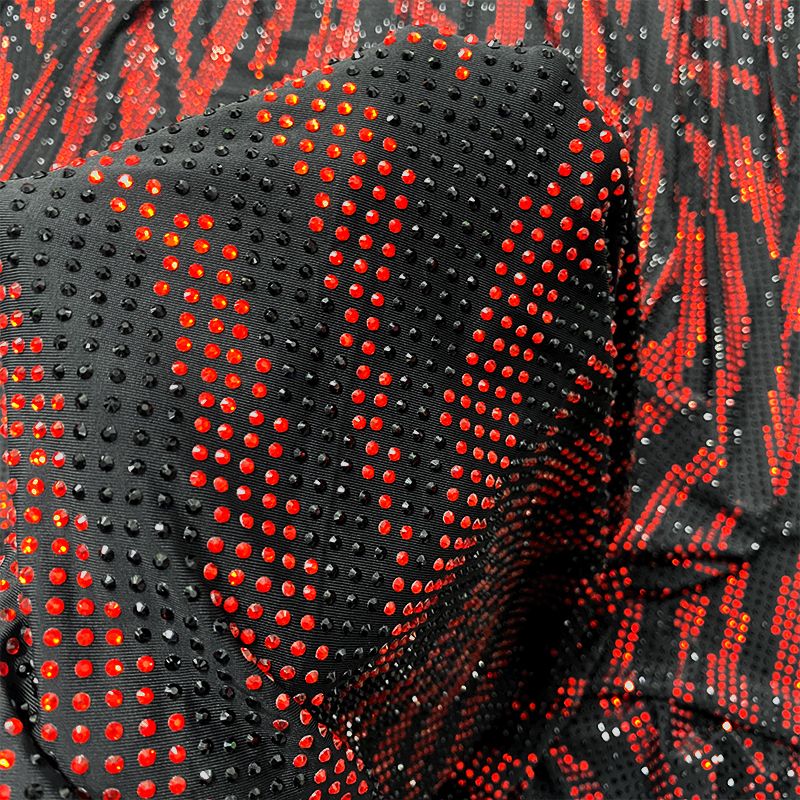 SS10 Zebra Pattern Mix Color Rhinestone Fabric Factory
