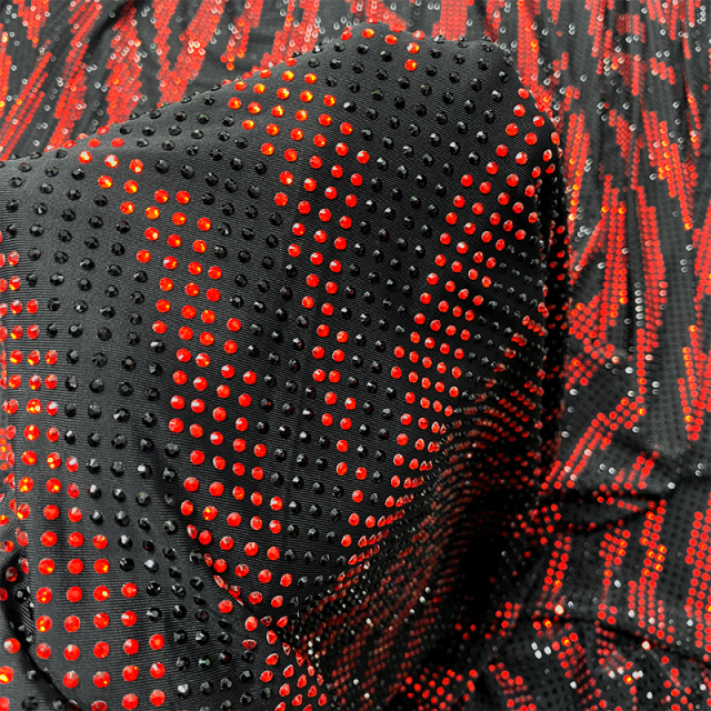SS10 Zebra Pattern Mix Color Rhinestone Fabric Factory