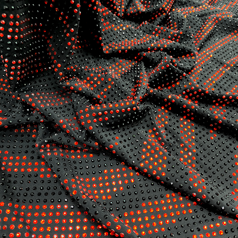 SS10 Zebra Pattern Mix Color Rhinestone Fabric Factory