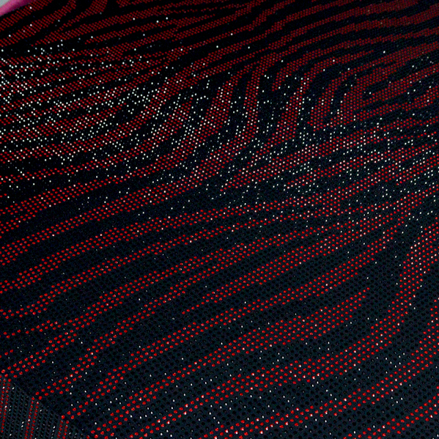 SS10 Zebra Pattern Mix Color Rhinestone Fabric Factory