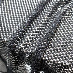 4*4mm Square Glass Black Rhinestone Mesh Fabric Wholesale