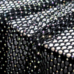 SS12 Black Rhinestone Mesh Fabric Manufacturer