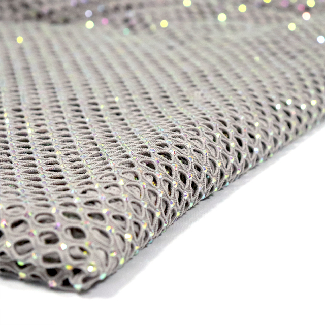 SS16 Multicolor Crystal Mesh Fabric Custom