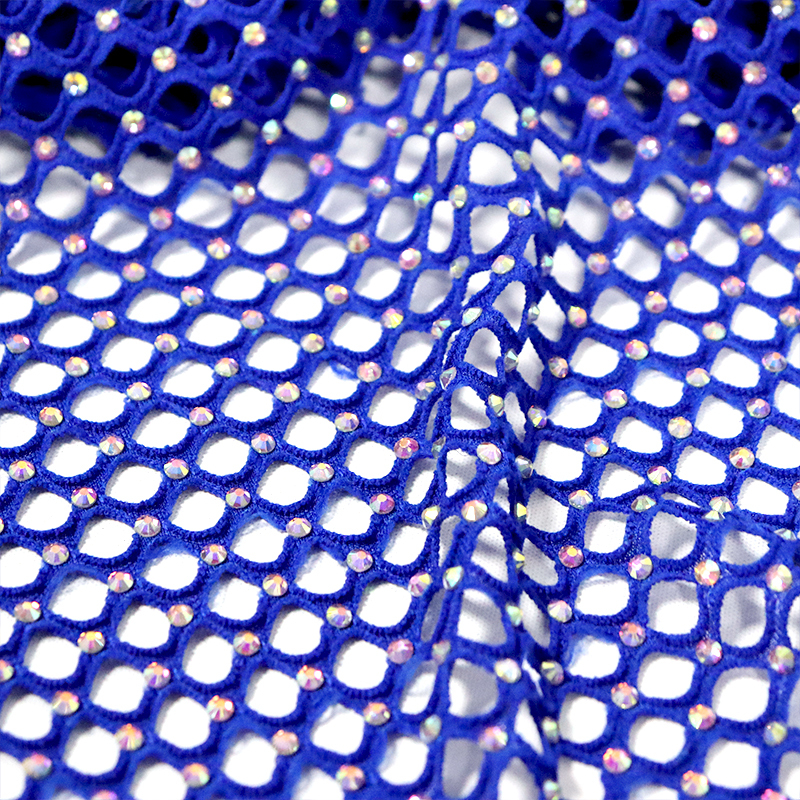 SS16 Multicolor Crystal Mesh Fabric Custom