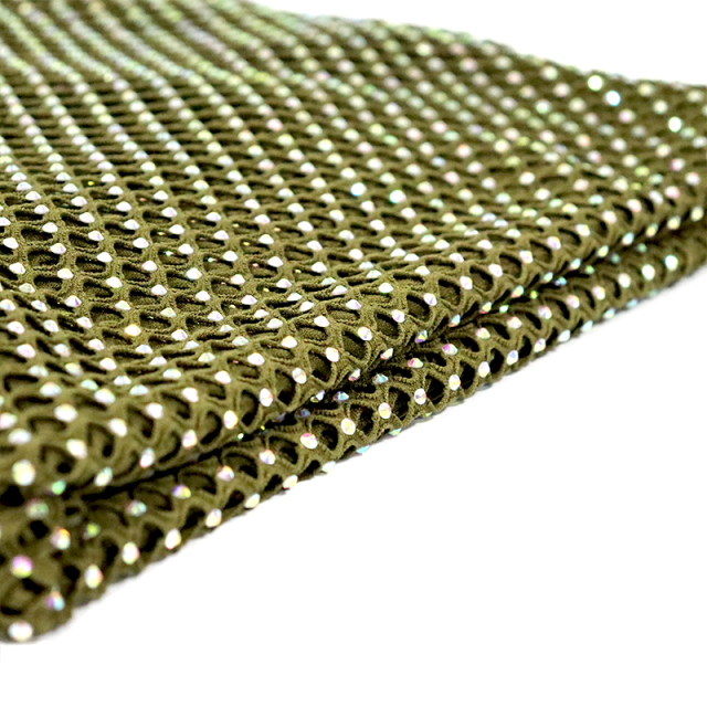 SS16 Multicolor Crystal Mesh Fabric Custom