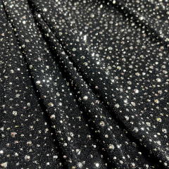 Randomly Mix 3 Different Sizes Black Rhinestone Lurex Fabric Factory