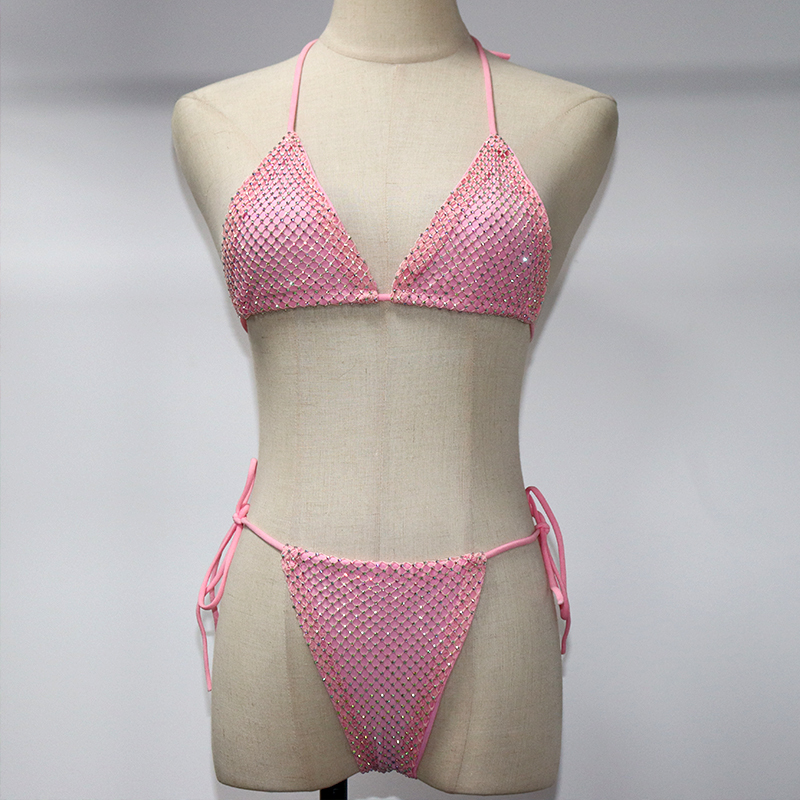 Blink Black Rhinestone Mesh Bikini Set Manufacturer