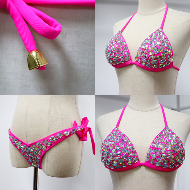Luxury Hand Sewn Rhinestone Bikini Set Wholesale