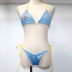 Star Print Sky Blue Crystal Bathing Suit Manufacturer
