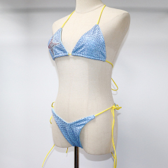 Star Print Sky Blue Crystal Bathing Suit Manufacturer