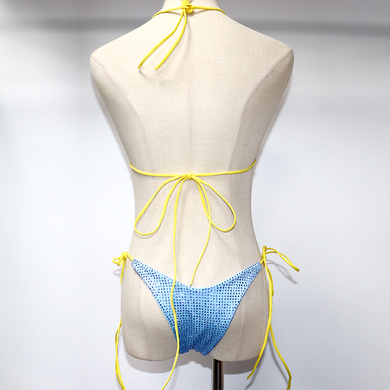 Star Print Sky Blue Crystal Bathing Suit Manufacturer
