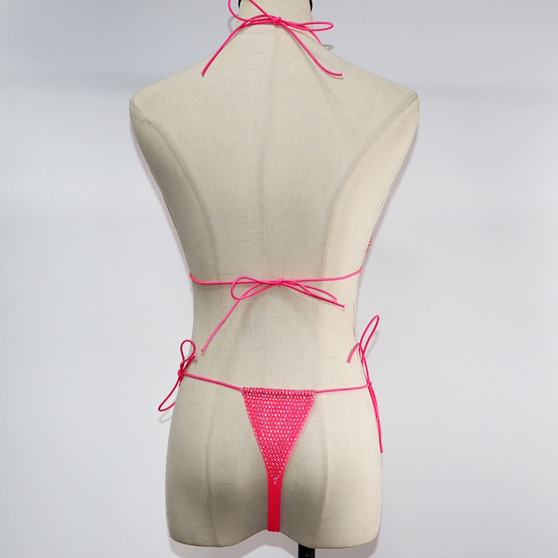 Sparkling Plastic Crystal Mesh Bikini Set Factory