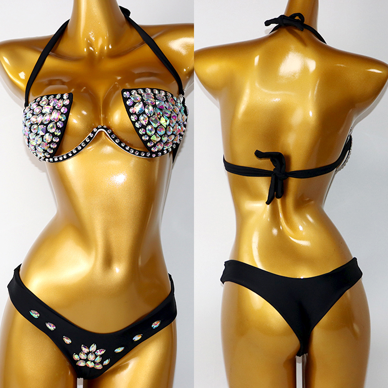 Blink Gold Hand Sewn Rhinestone Bathing Suit Supplier
