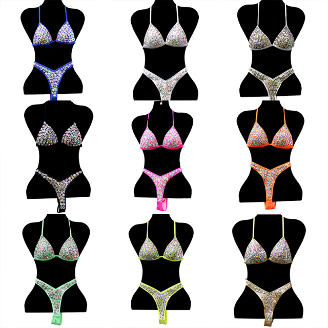 Luxury Hand Sewn Rhinestone Bikini Set Wholesale