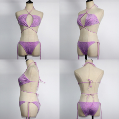 Luxury Purple Rhinestone Bikini Set Factory