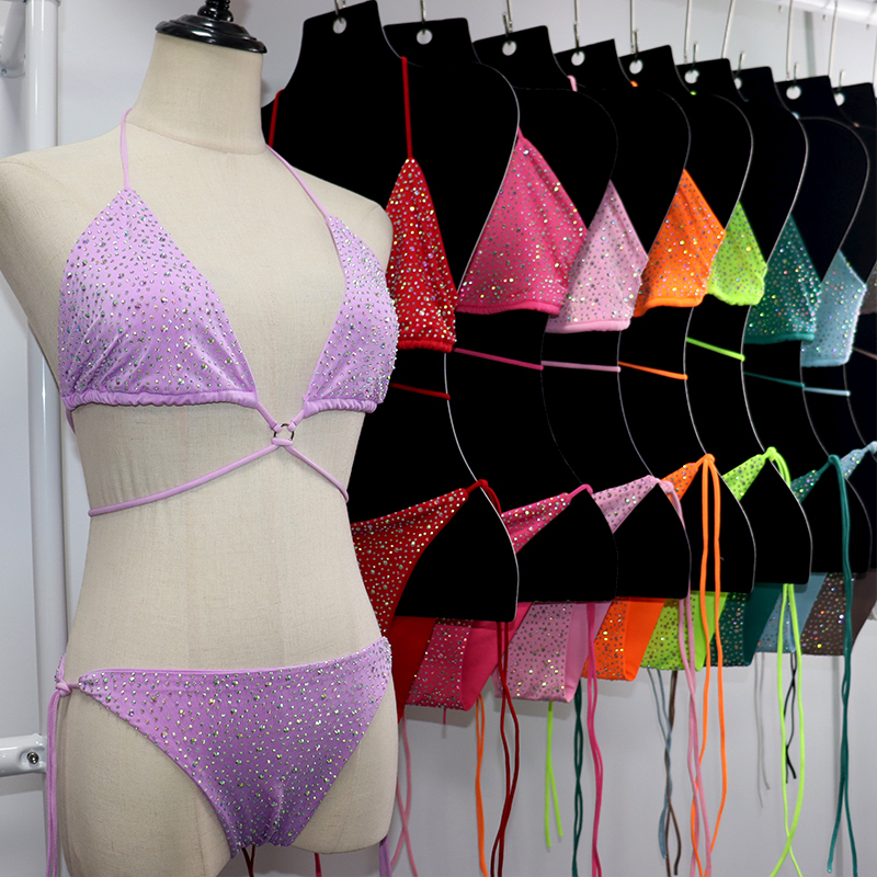 Bedazzled Red Crystal Bathing Suit Manufacturer