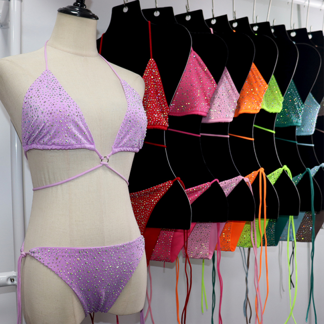 Bedazzled Red Crystal Bathing Suit Manufacturer