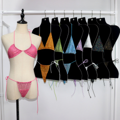 Crystal Plastic Net Triangle Bikini Swimwear Manufacturer