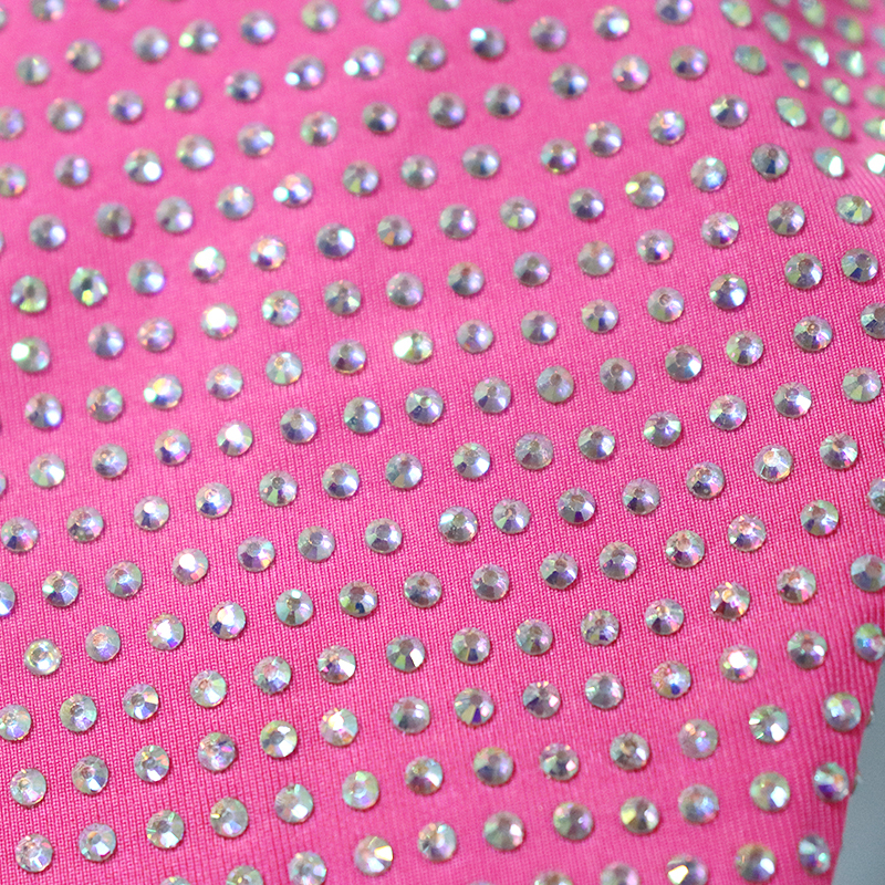 One Piece Pink Hollow Out Crystal Swimwear Supplier