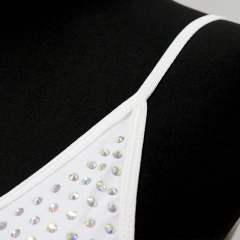 Shiny Black Beauty Back One Piece Crystal Swimwear Factory