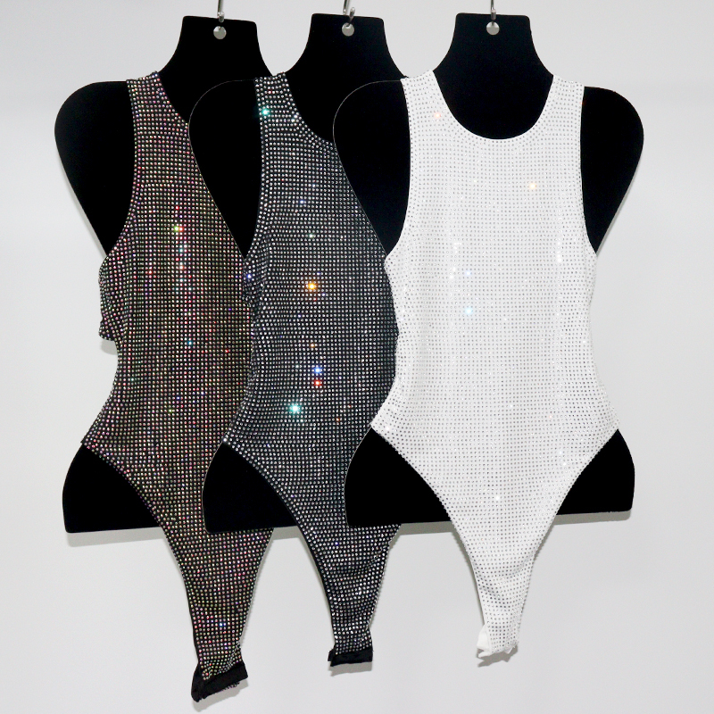 One Piece Pink Hollow Out Crystal Swimwear Supplier
