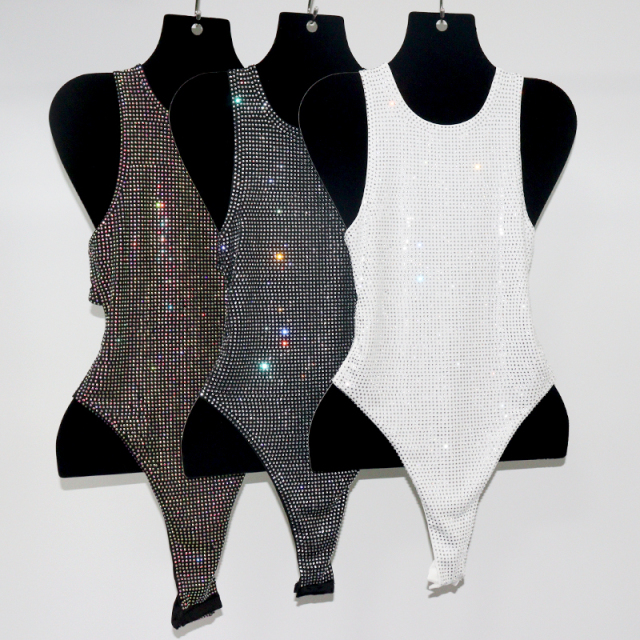 One Piece Pink Hollow Out Crystal Swimwear Supplier