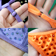 Sexy Orange Backless Crystal Beachwear Swimsuit Manufacturer