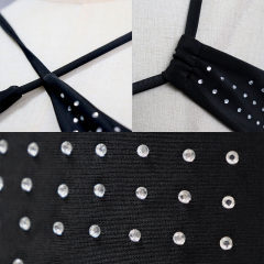 Luxury Hollow Out One Piece Beachwear Swimsuit with Rhinestones Exporter