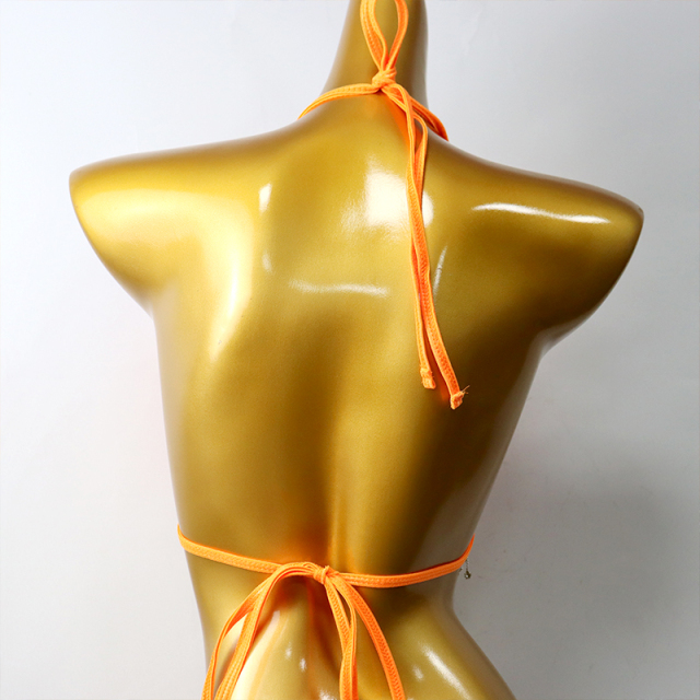 Shiny Tassel Pendant Orange Crystal Bikini Top Factory