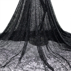 SS16 Black Rhinestone Lace Fabric Manufacturer