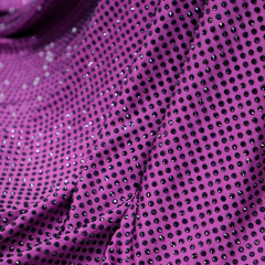 SS10 Purple Hotfix Rhinestone Fabric Manufacturer