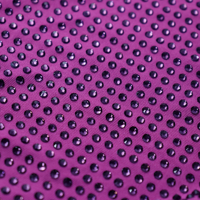 SS10 Purple Hotfix Rhinestone Fabric Manufacturer