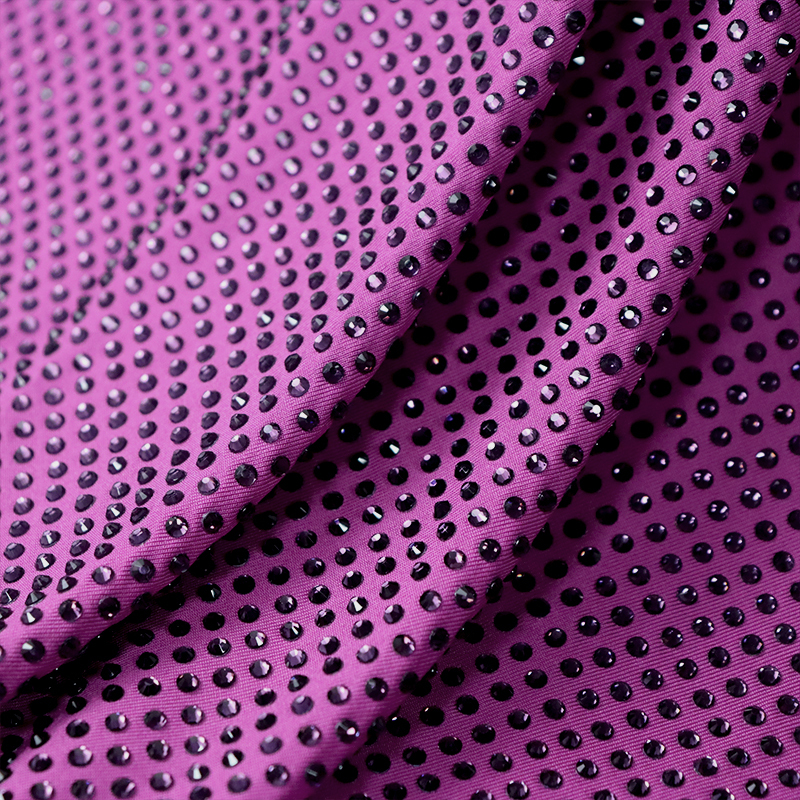 SS10 Purple Hotfix Rhinestone Fabric Manufacturer