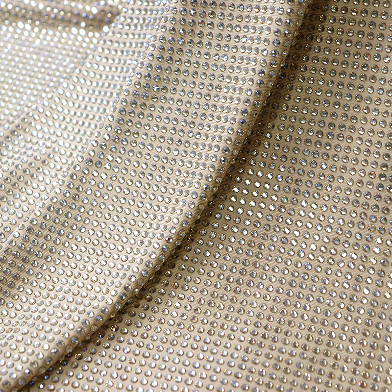 SS10 180g  Beige Crystal Fabric Custom