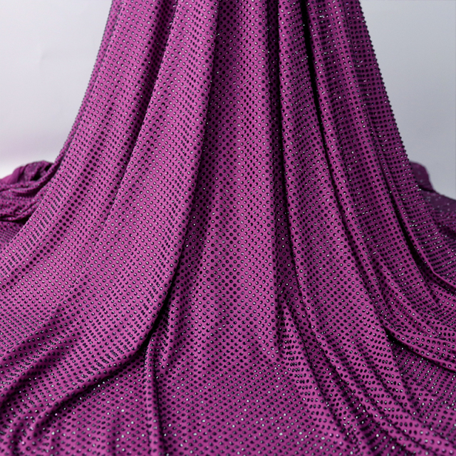 SS10 Purple Hotfix Rhinestone Fabric Manufacturer