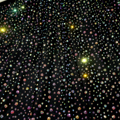Randomly Mix 3 Different Sizes Black Rhinestone Fabric Wholesale