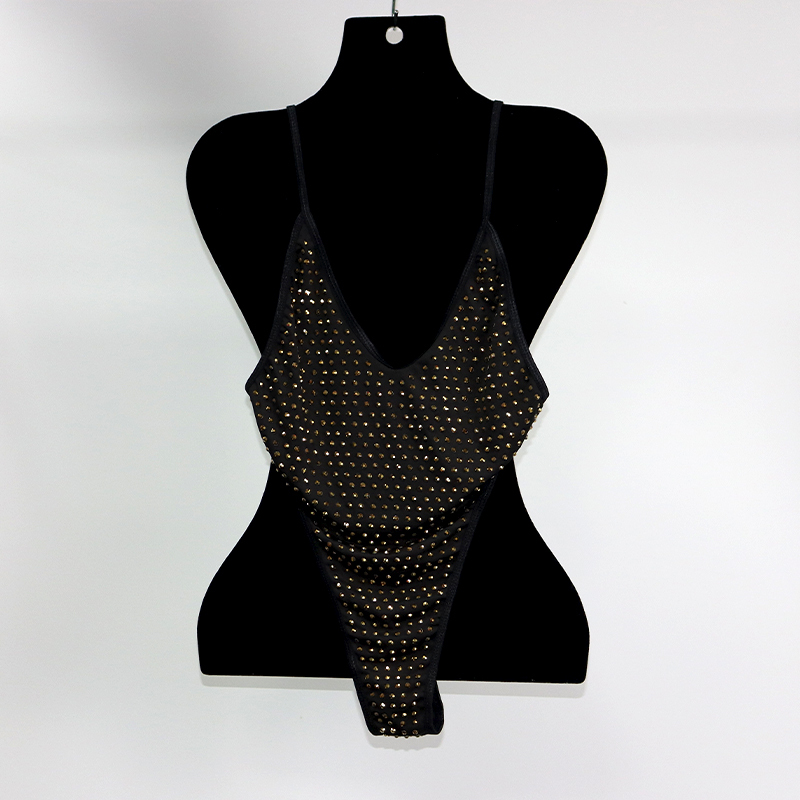 Blink Gold Rhinestone Hollow Out Beach Swimwear Manufacturer